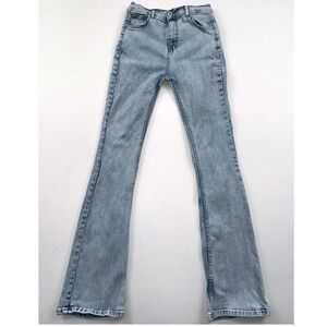 Yasmina‎ Jeans Wear Flare Leg Light Wash Denim High Rise Women's Size 32